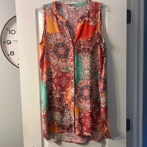 Spence boho v neck button up tunic size L